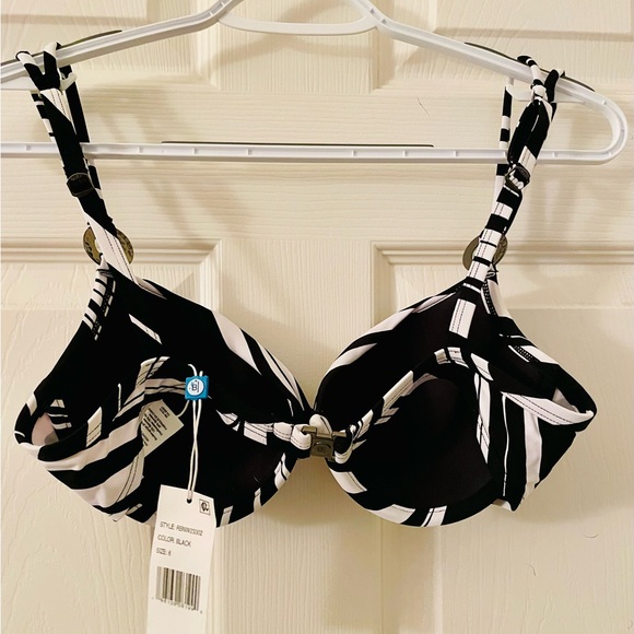 Bleu Rod Beattie black & white size 6 padded push up bikini top size 6 - Picture 4 of 5